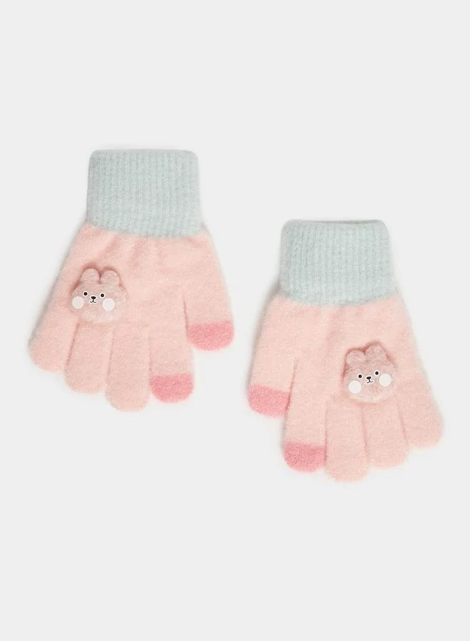Styli Cartoon Knit Convertible Mittens Warm Gloves